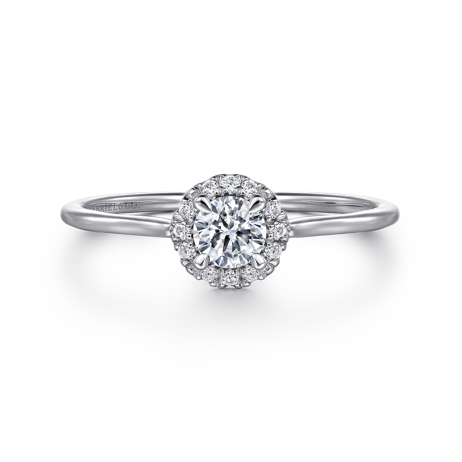 Promise Ring - 14K White Gold Diamond Halo Ring