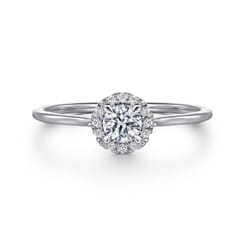 Promise Ring - 14K White Gold Diamond Halo Ring