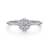 Promise Ring - 14K White Gold Diamond Halo Ring