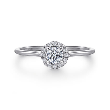 Promise Ring - 14K White Gold Diamond Halo Ring