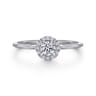 Promise Ring - 14K White Gold Diamond Halo Ring - 0.3 ct
