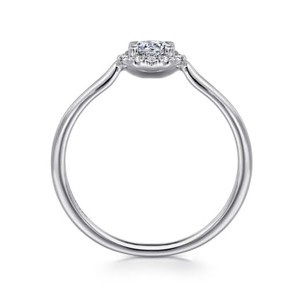 Promise Ring - 14K White Gold Diamond Halo Ring