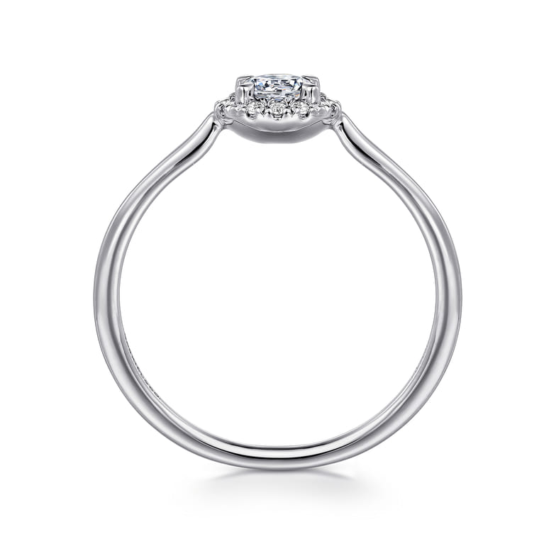 Promise Ring - 14K White Gold Diamond Halo Ring - 0.3 ct - Shot 2