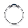 Promise Ring - 14K White Gold Diamond and Sapphire 3 Stone Promise Ring - 0.05 ct