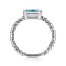Promise Ring - 14K White Gold Diamond and Swiss Blue Topaz Promise Ring