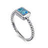 Promise Ring - 14K White Gold Diamond and Swiss Blue Topaz Promise Ring