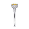 Promise Ring - 14K White Gold Hexagonal Citrine Diamond Promise Ring - 0.06 ct