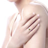 Promise Ring - 14K White Gold Octagonal Halo Citrine and Diamond Promise Ring - 0.09 ct