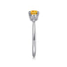 Promise Ring - 14K White Gold Oval Citrine and Diamond Promise Ring - 0.04 ct