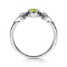 Promise Ring - 14K White Gold Peridot and Diamond Promise Ring - 0.05 ct
