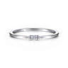 Promise Ring - 14K White Gold Promise Ring with Diamond Baguette - 0.03 ct