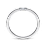 Promise Ring - 14K White Gold Promise Ring with Diamond Baguette - 0.03 ct