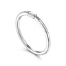 Promise Ring - 14K White Gold Promise Ring with Diamond Baguette - 0.03 ct
