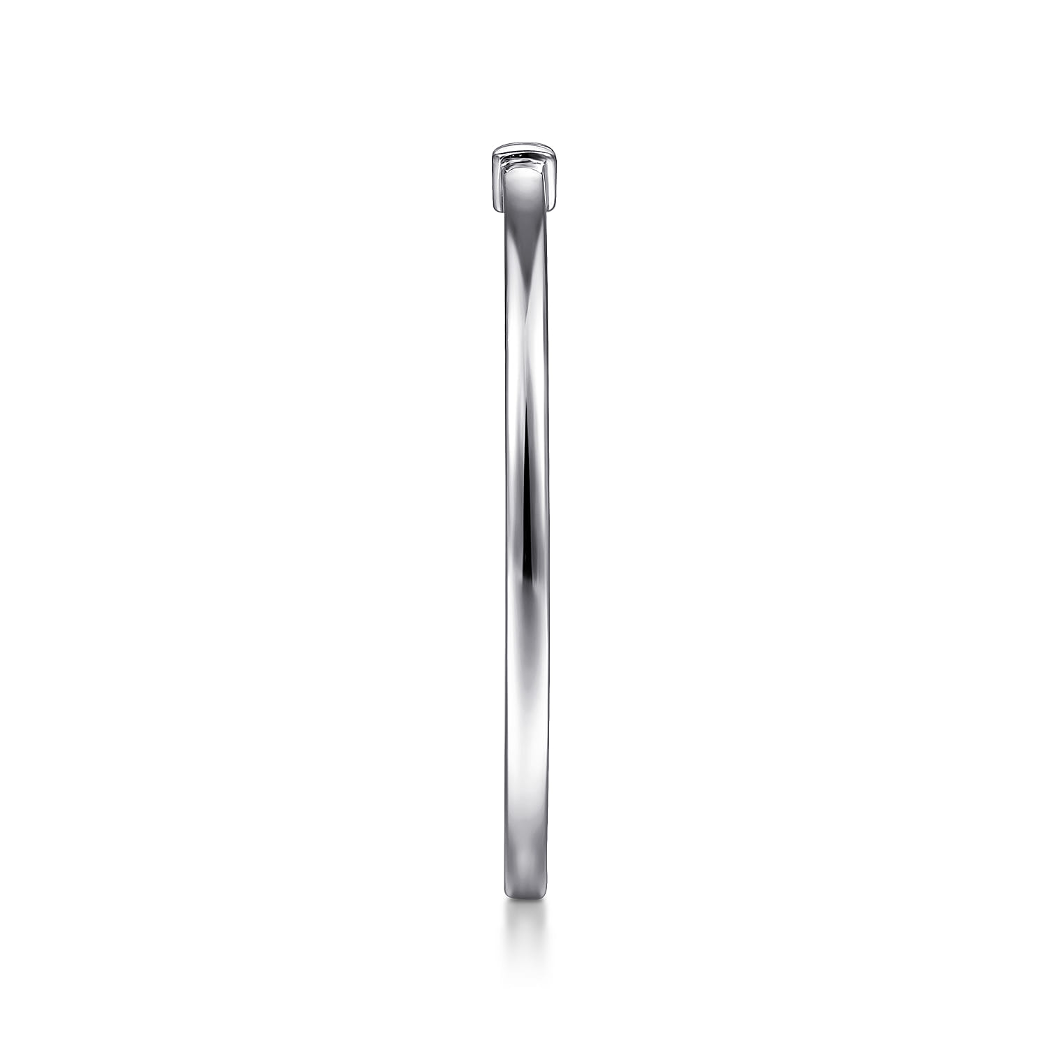 Promise Ring - 14K White Gold Promise Ring with Diamond Baguette - 0.03 ct - Shot 4
