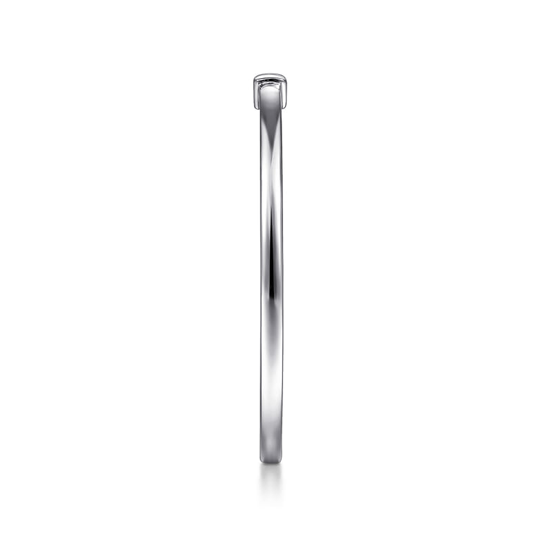 Promise Ring - 14K White Gold Promise Ring with Diamond Baguette - 0.03 ct - Shot 4