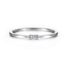Promise Ring - 14K White Gold Ring with Diamond Baguette - 0.03 ct