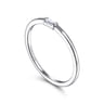 Promise Ring - 14K White Gold Ring with Diamond Baguette - 0.03 ct