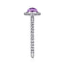 Promise Ring - 14K White Gold Round Amethyst Bujukan Beaded Promise Ring