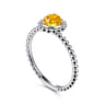 Promise Ring - 14K White Gold Round Citrine Bujukan Beaded Promise Ring