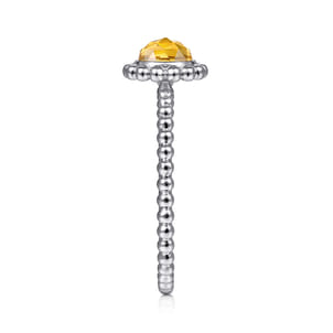 Promise Ring - 14K White Gold Round Citrine Bujukan Beaded Ring