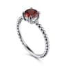 Promise Ring - 14K White Gold Round Garnet and Diamond Bujukan Promise Ring - 0.02 ct