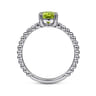 Promise Ring - 14K White Gold Round Peridot and Diamond Bujukan Promise Ring - 0.02 ct