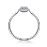 Promise Ring - 14K White Gold White Sapphire and Diamond Halo Promise Ring - 0.06 ct