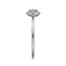 Promise Ring - 14K White Gold White Sapphire and Diamond Halo Promise Ring - 0.06 ct