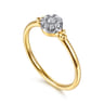 Promise Ring - 14K White  Yellow Gold Bujukan Diamond Cluster Promise Ring - 0.11 ct