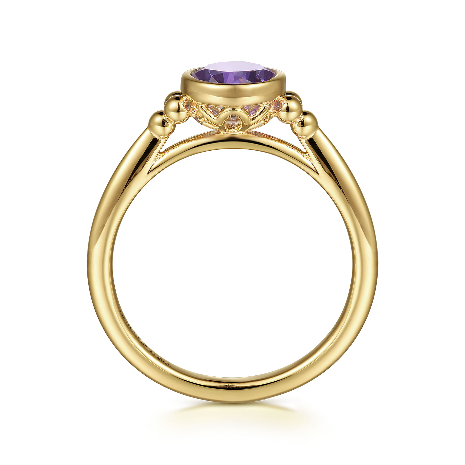 Promise Ring - 14K Yellow Gold Amethyst Bujukan Ladies' Ring