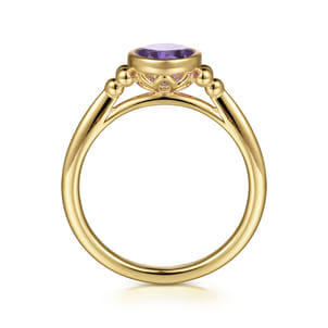 Promise Ring - 14K Yellow Gold Amethyst Bujukan Ladies' Ring