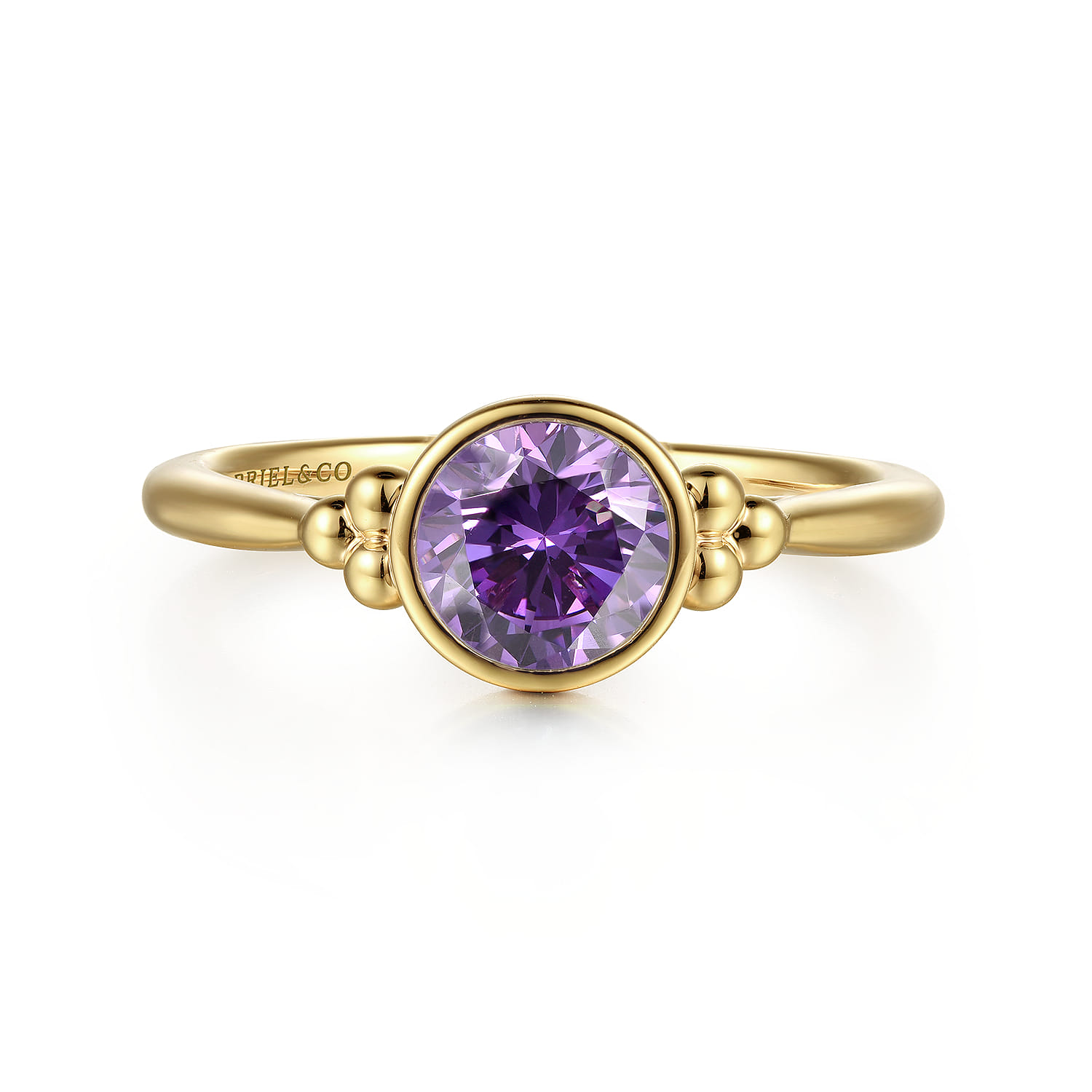 Promise Ring - 14K Yellow Gold Amethyst Bujukan Promise Ring - Shot 1