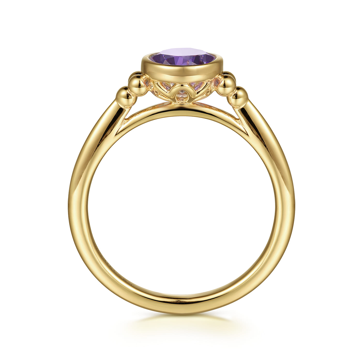Promise Ring - 14K Yellow Gold Amethyst Bujukan Promise Ring - Shot 2