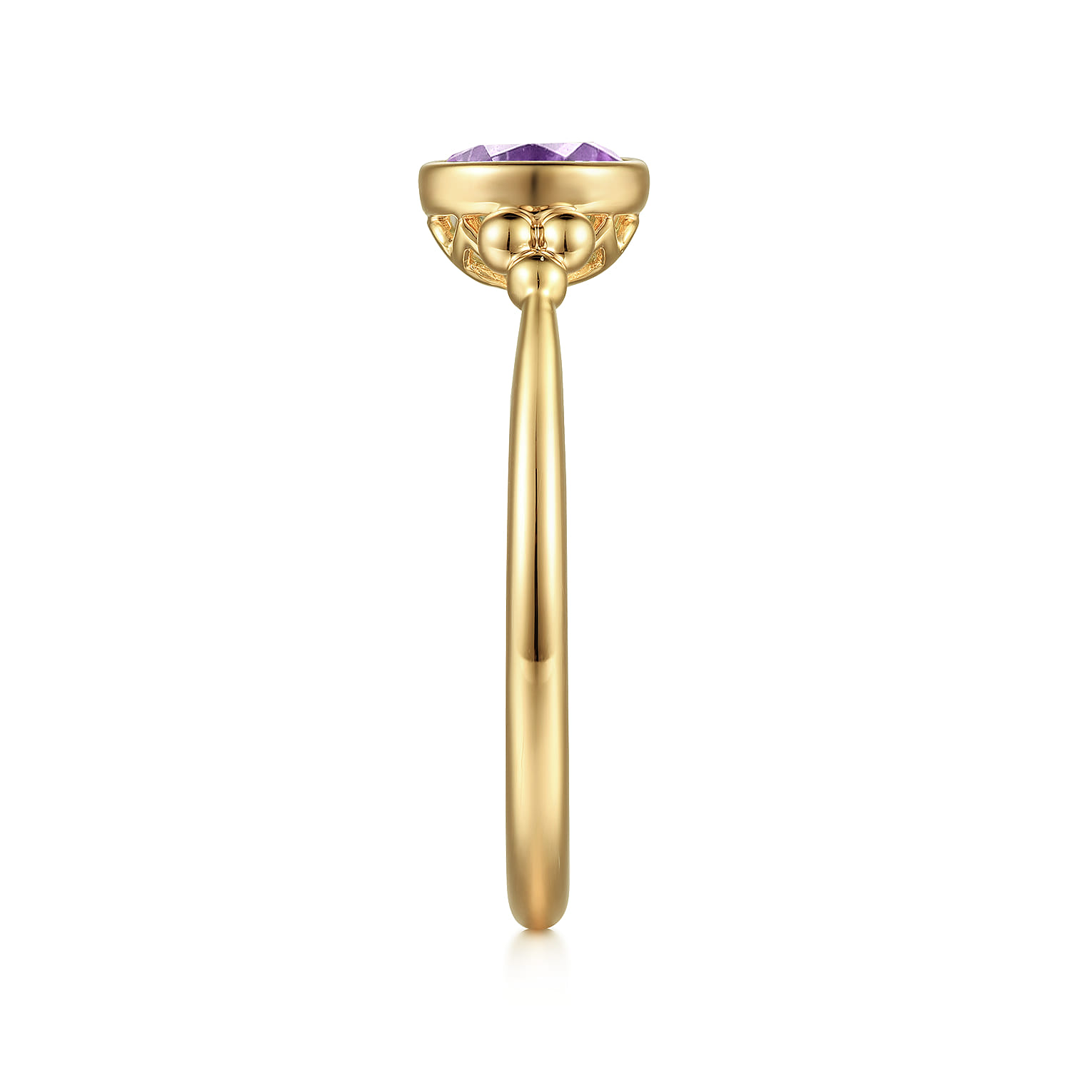 Promise Ring - 14K Yellow Gold Amethyst Bujukan Promise Ring - Shot 4
