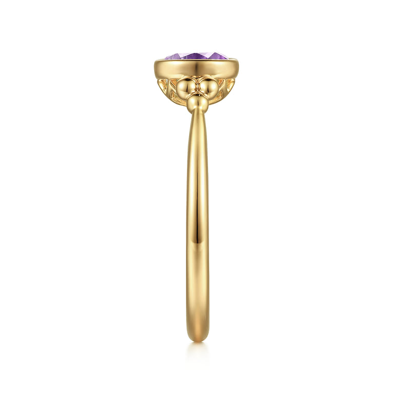 Promise Ring - 14K Yellow Gold Amethyst Bujukan Promise Ring - Shot 4