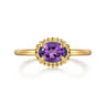 Promise Ring - 14K Yellow Gold Amethyst Promise Ring