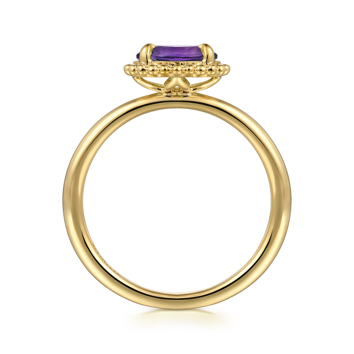 Promise Ring - 14K Yellow Gold Amethyst Promise Ring - Shot 2