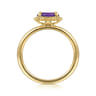 Promise Ring - 14K Yellow Gold Amethyst Promise Ring