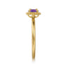 Promise Ring - 14K Yellow Gold Amethyst Promise Ring