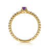 Promise Ring - 14K Yellow Gold Amethyst Stackable Promise Ring
