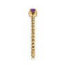 Promise Ring - 14K Yellow Gold Amethyst Stackable Promise Ring