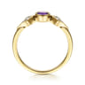 Promise Ring - 14K Yellow Gold Amethyst and Diamond Promise Ring - 0.05 ct