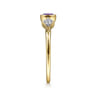 Promise Ring - 14K Yellow Gold Amethyst and Diamond Promise Ring - 0.05 ct