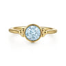 Promise Ring - 14K Yellow Gold Aquamarine Bujukan Promise Ring