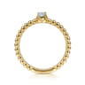 Promise Ring - 14K Yellow Gold Aquamarine Stackable Promise Ring