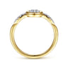 Promise Ring - 14K Yellow Gold Bezel Set Cluster Diamond Center and Diamond Accent Promise Ring - 0.17 ct