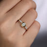 Promise Ring - 14K Yellow Gold Bezel Set Cluster Diamond Center and Diamond Accent Promise Ring - 0.17 ct