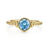 Promise Ring - 14K Yellow Gold Blue Topaz Bujukan Promise Ring