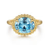 Promise Ring - 14K Yellow Gold Blue Topaz Bujukan Promise Ring