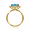Promise Ring - 14K Yellow Gold Blue Topaz Bujukan Promise Ring